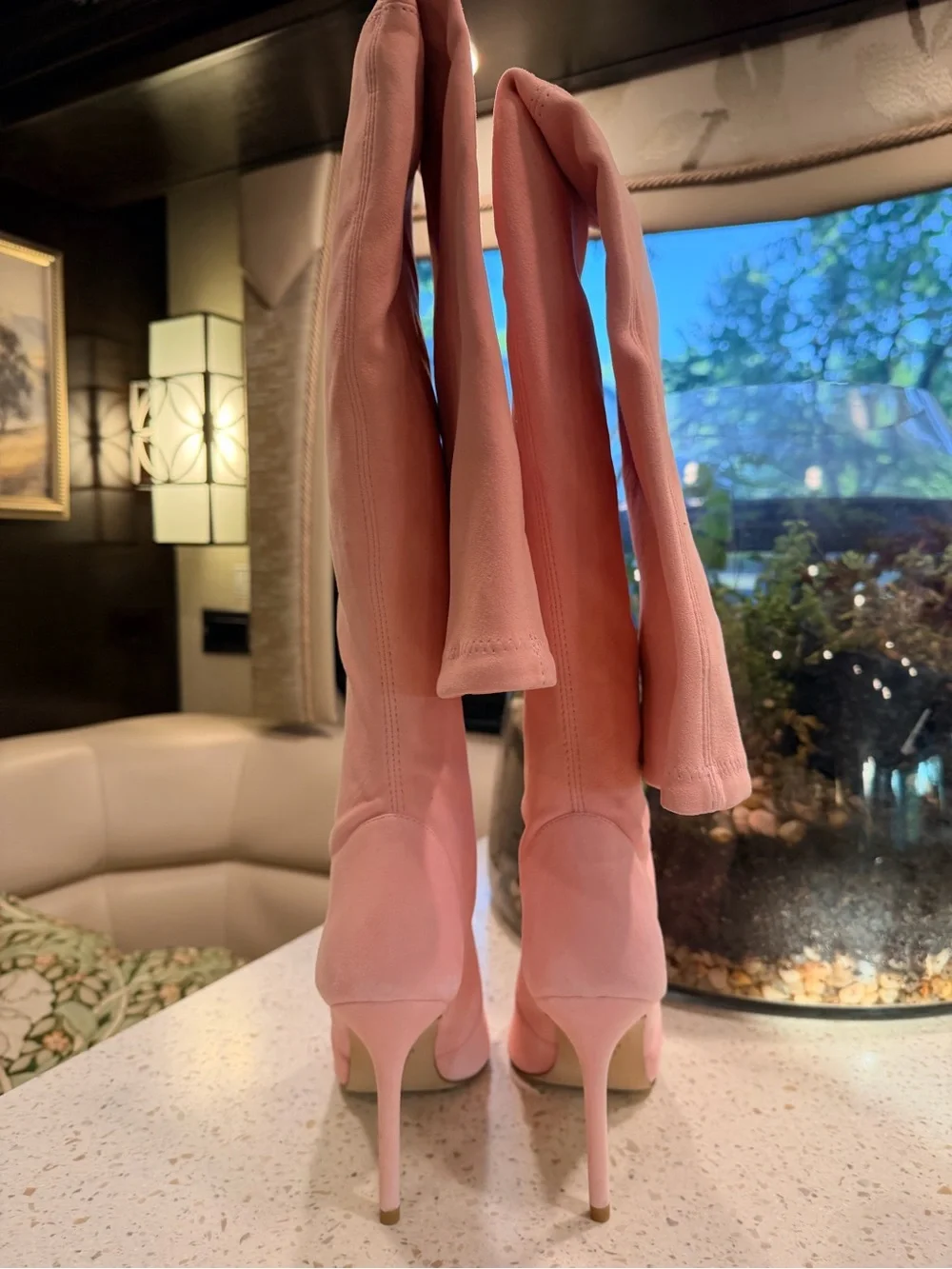 Stuart Weitzman Pink Over-the-Knee Stiletto Boots
